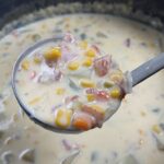 cheesy bacon corn chowder in bowl