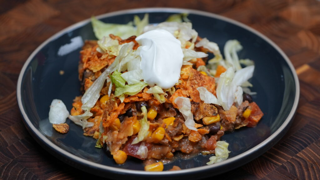 Dorito Casserole on a plate