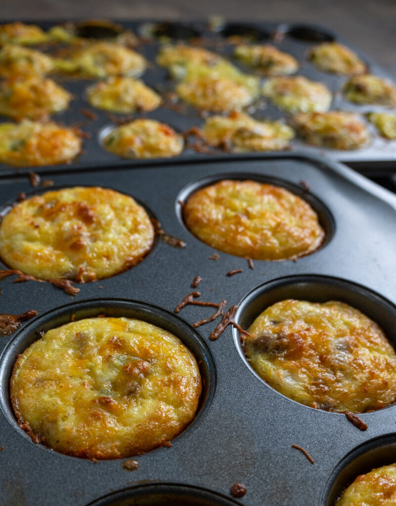 breakfast bites in baking muffin pan