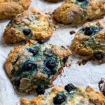 Blueberry scones on wax paper