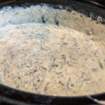 crockpot of spinach dip