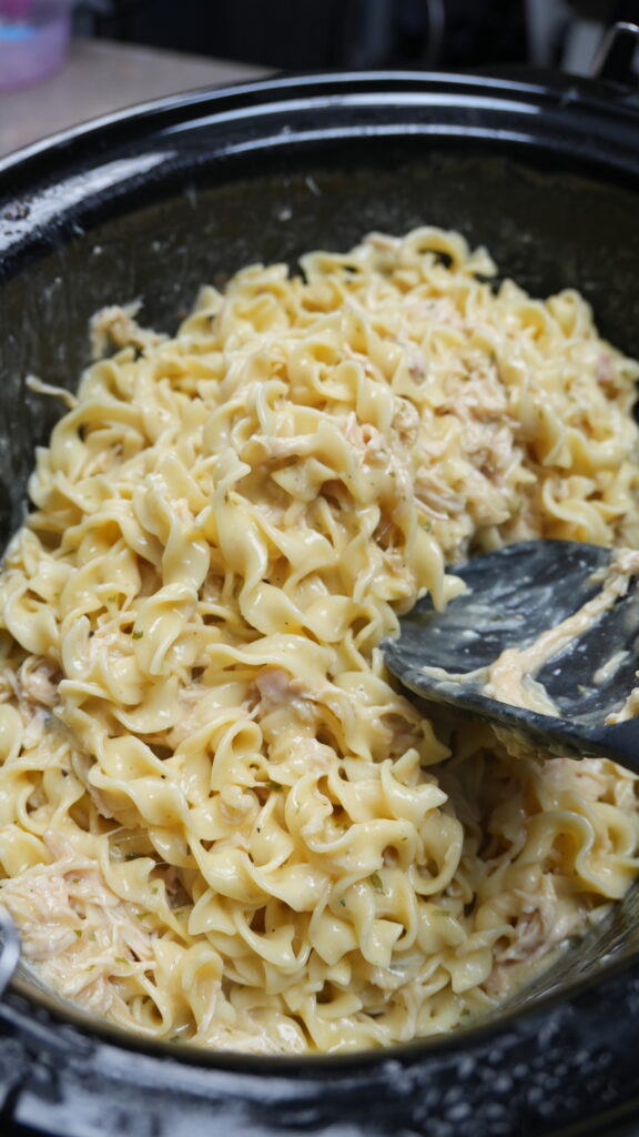 chicken and noodles in crockpot
