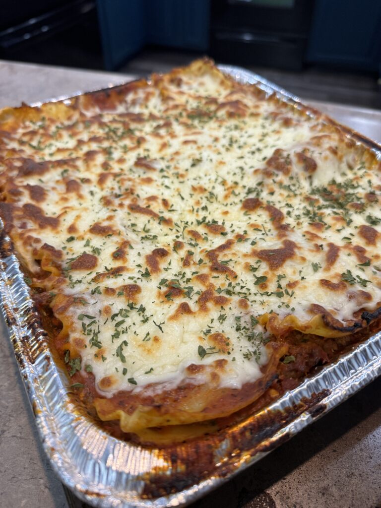 lasagna in aluminum pan