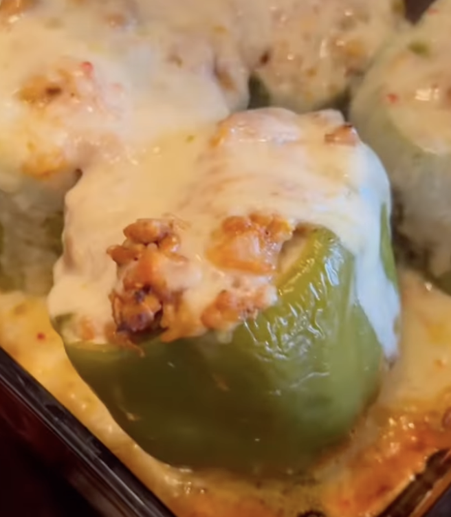 stuffed peppers after baking