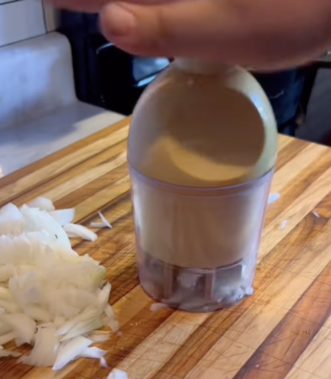 chopping onion