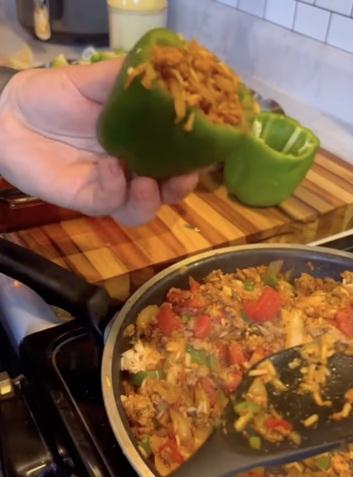 filling peppers