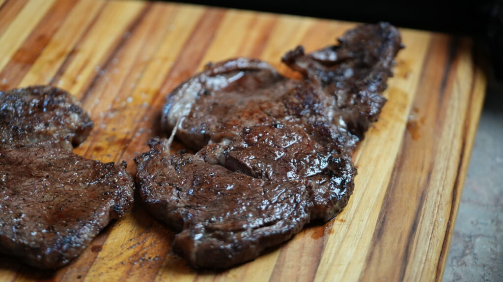steak on cutting board