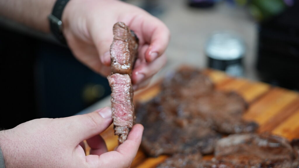showing the cook level of the steak