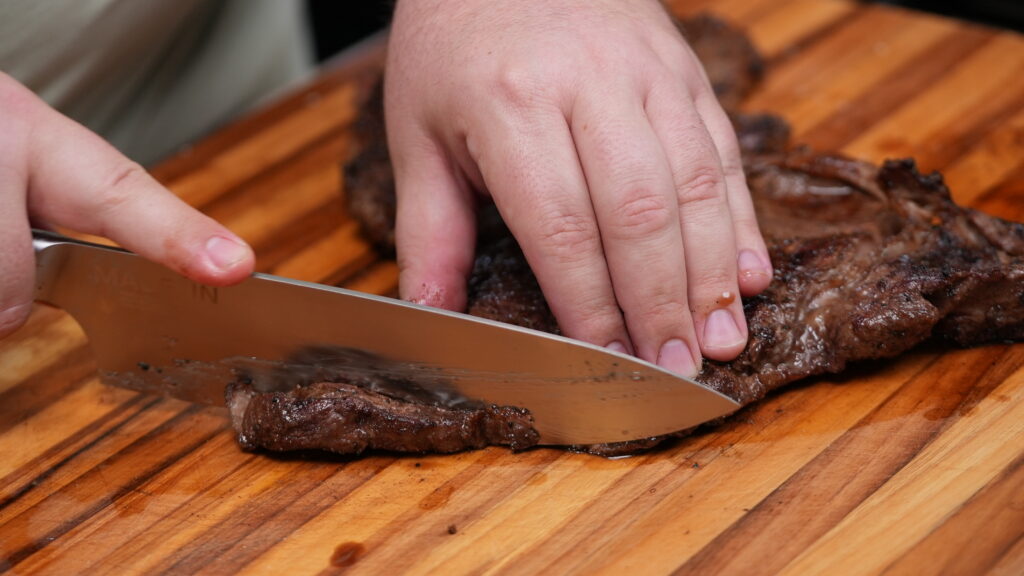 cutting steak