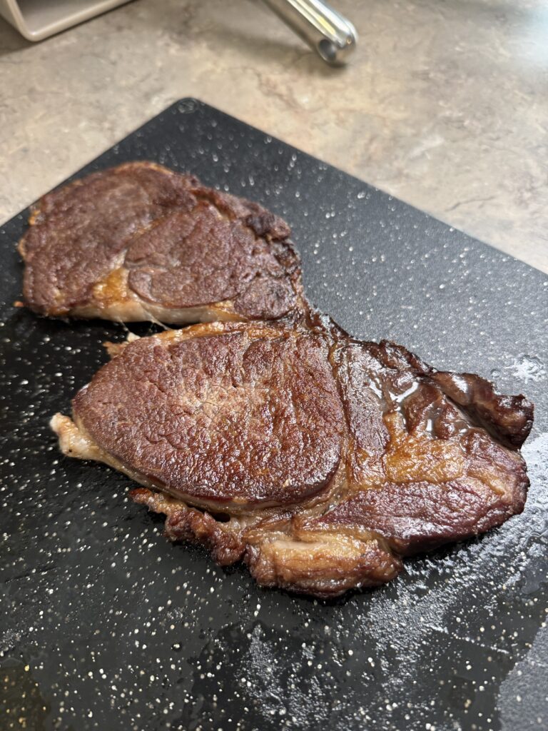 steak on cutting board