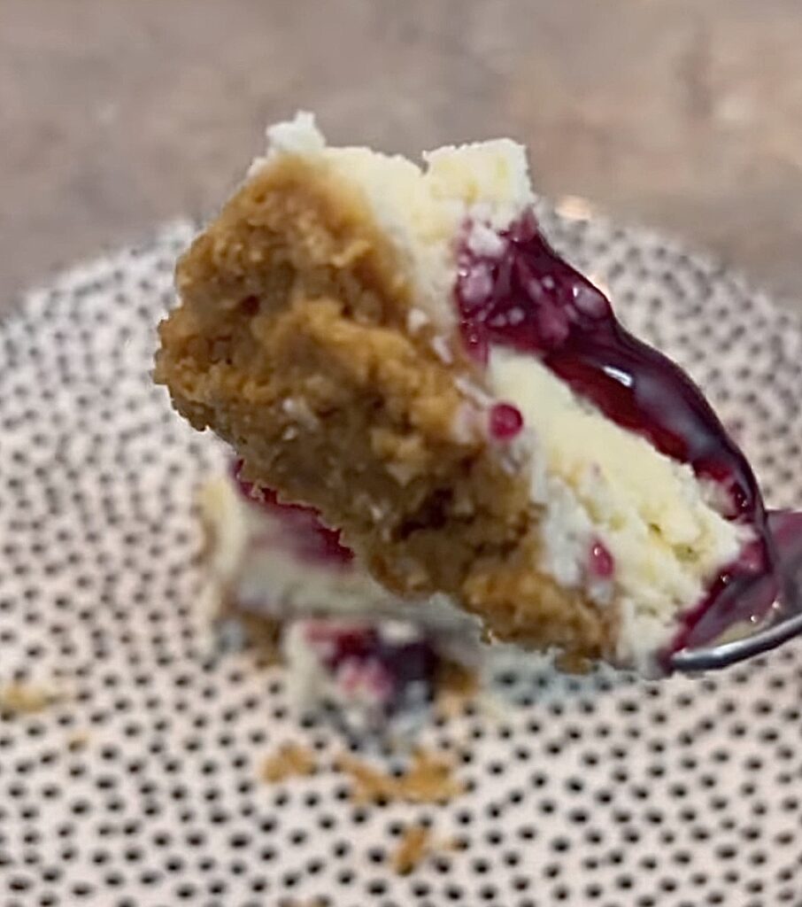 Blueberry Lemon Cheesecake on plate