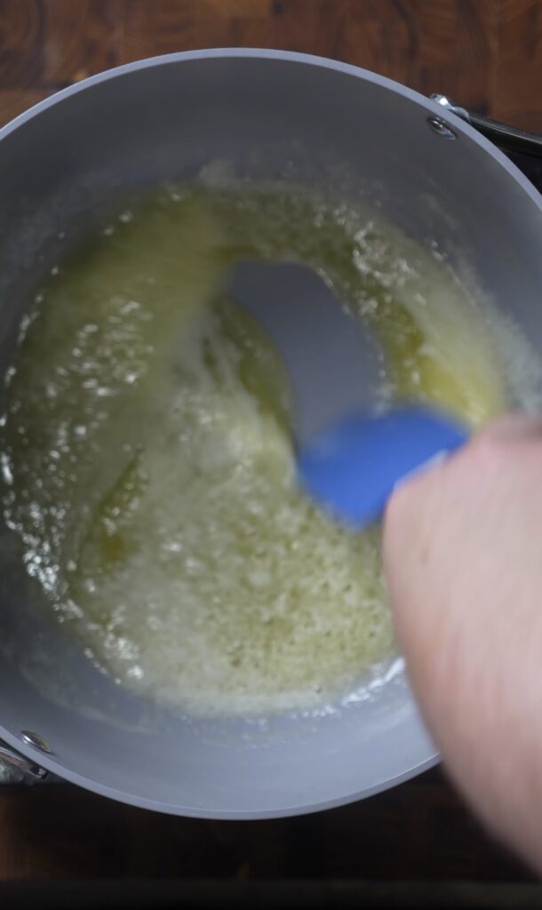 melting butter in pot