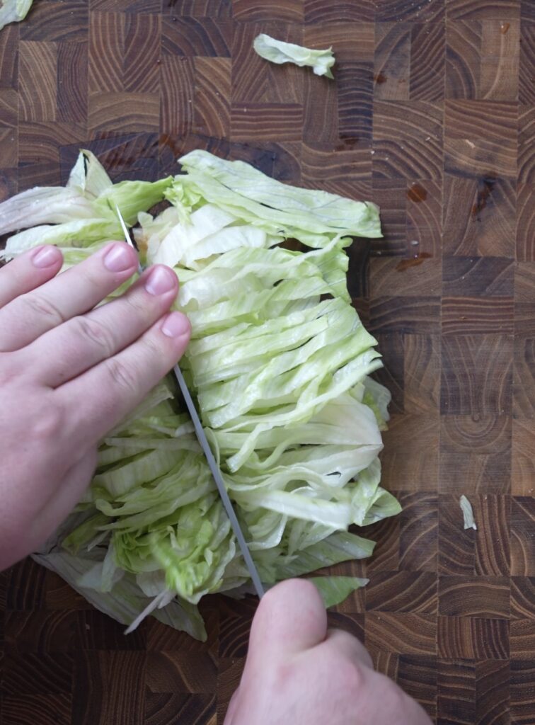 cut up lettuce