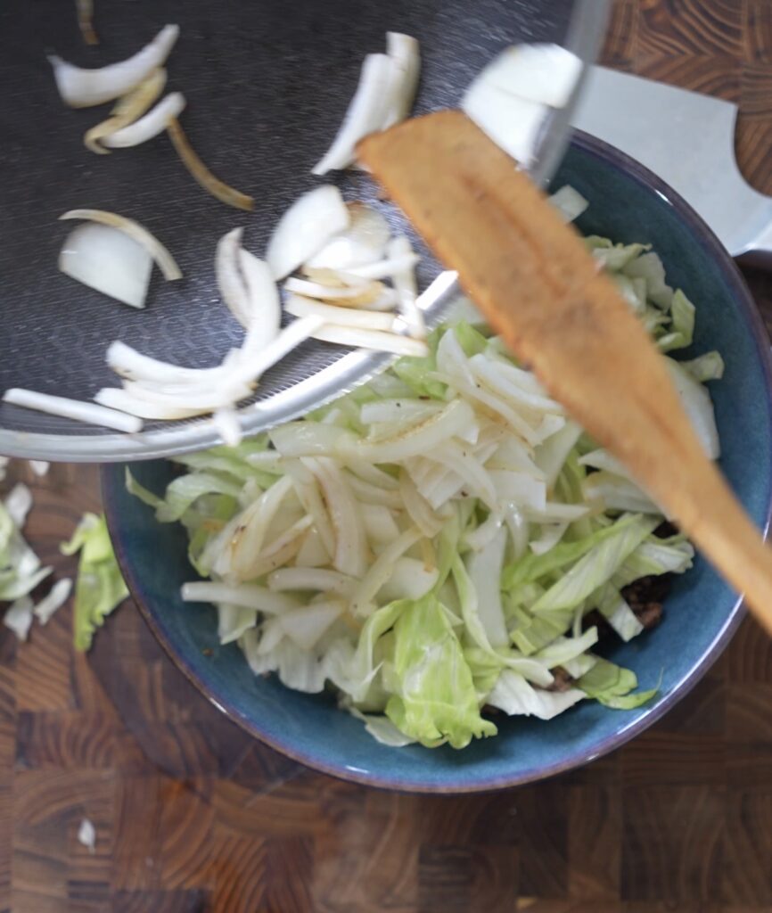 onion and lettuce in bowl