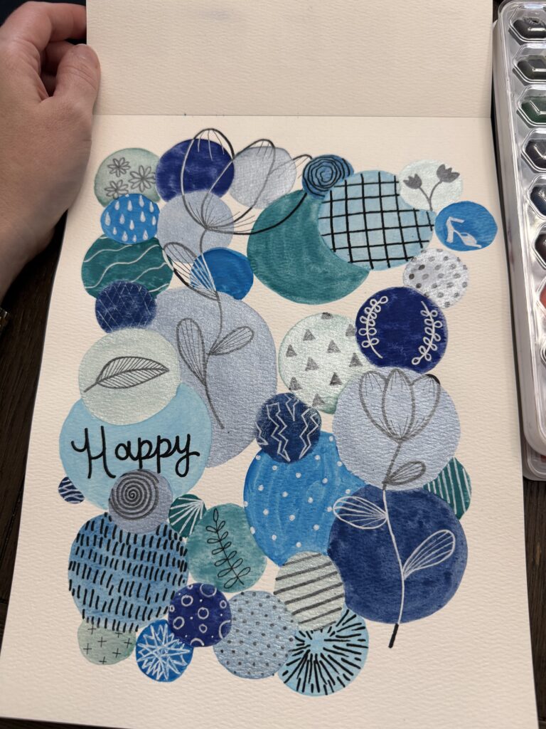 painting of blue dots