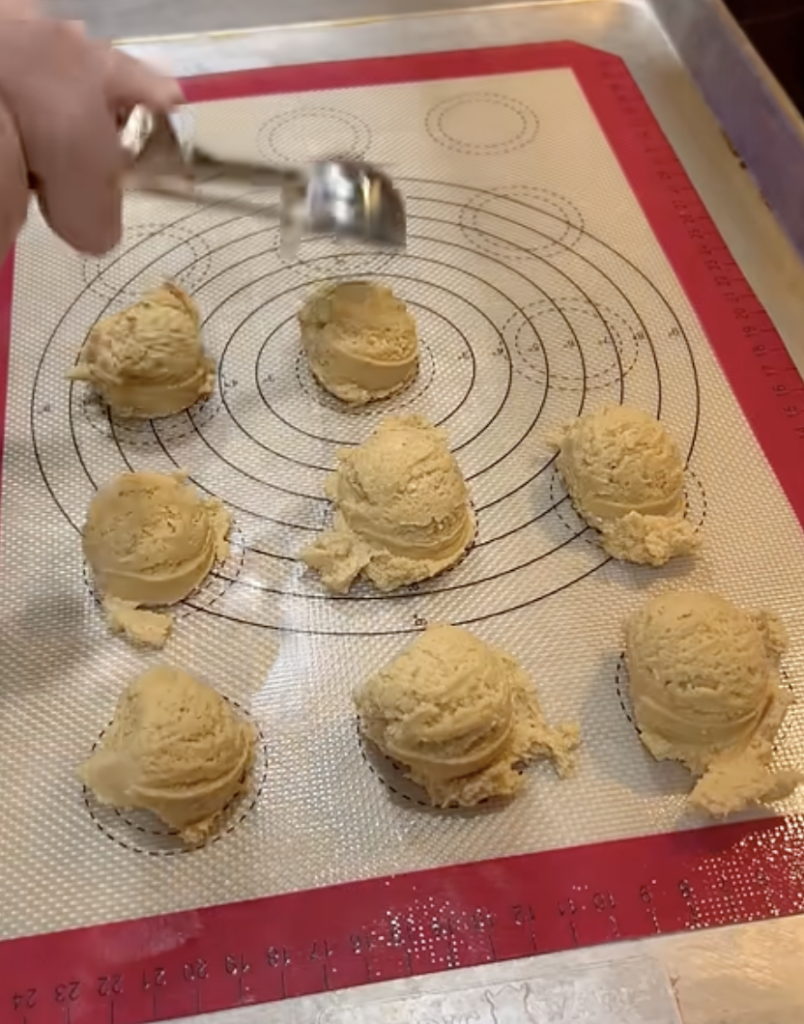 scoop mixture into small balls on cooking sheet