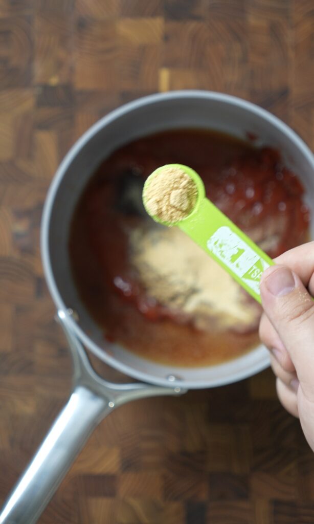 adding brown sugar