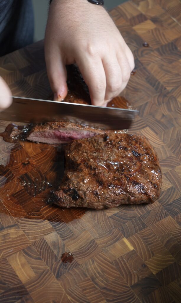 cutting steak