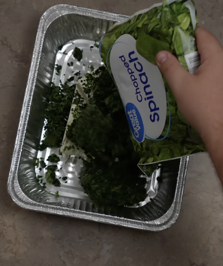 adding spinach