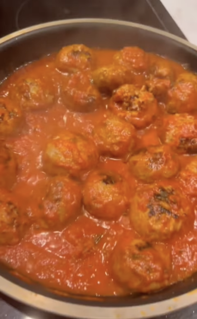 meatballs in sauce in pan