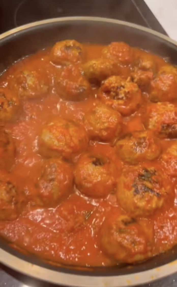 meatballs in sauce in pan