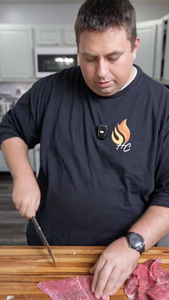 cutting steak